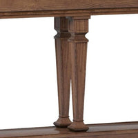 BM186298 Wooden Console Table with One Bottom Shelf, Oak Brown