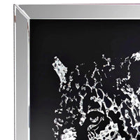 32'' Leopard Design Wall Decor with Faux Crystal Inlay, Silver - BM184757