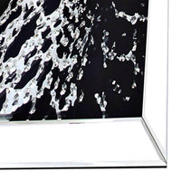 32'' Leopard Design Wall Decor with Faux Crystal Inlay, Silver - BM184757