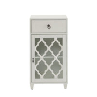33 inch Wooden Accent Cabinet with 1 Drawer, White - BM157336