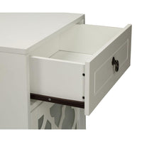 33 inch Wooden Accent Cabinet with 1 Drawer, White - BM157336