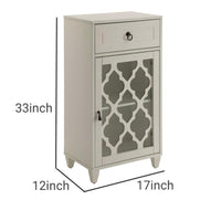 33 inch Wooden Accent Cabinet with 1 Drawer, White - BM157336