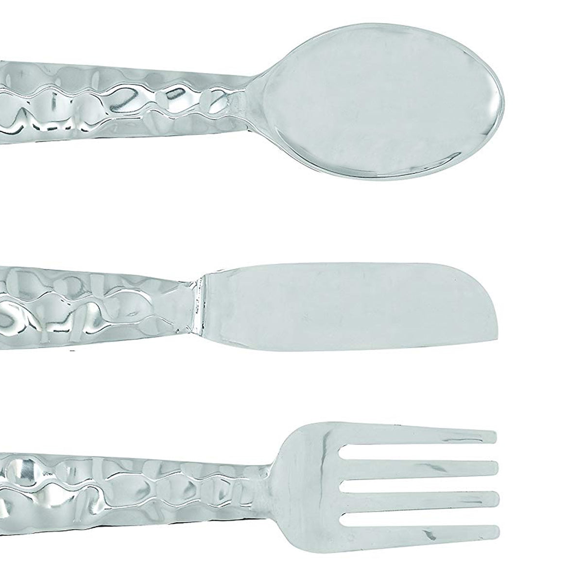 Artistic Cutlery Wall Decor In Metal, Set of Three, Silver - BM01021