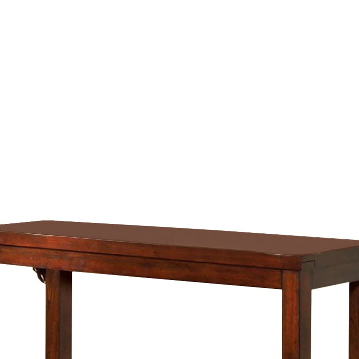 Transitional Rectangular Wooden Sofa Table with Bottom Shelf, Cherry Brown - BM122891