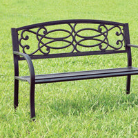 BM123010 Potter Armrests Patio Bench, Black