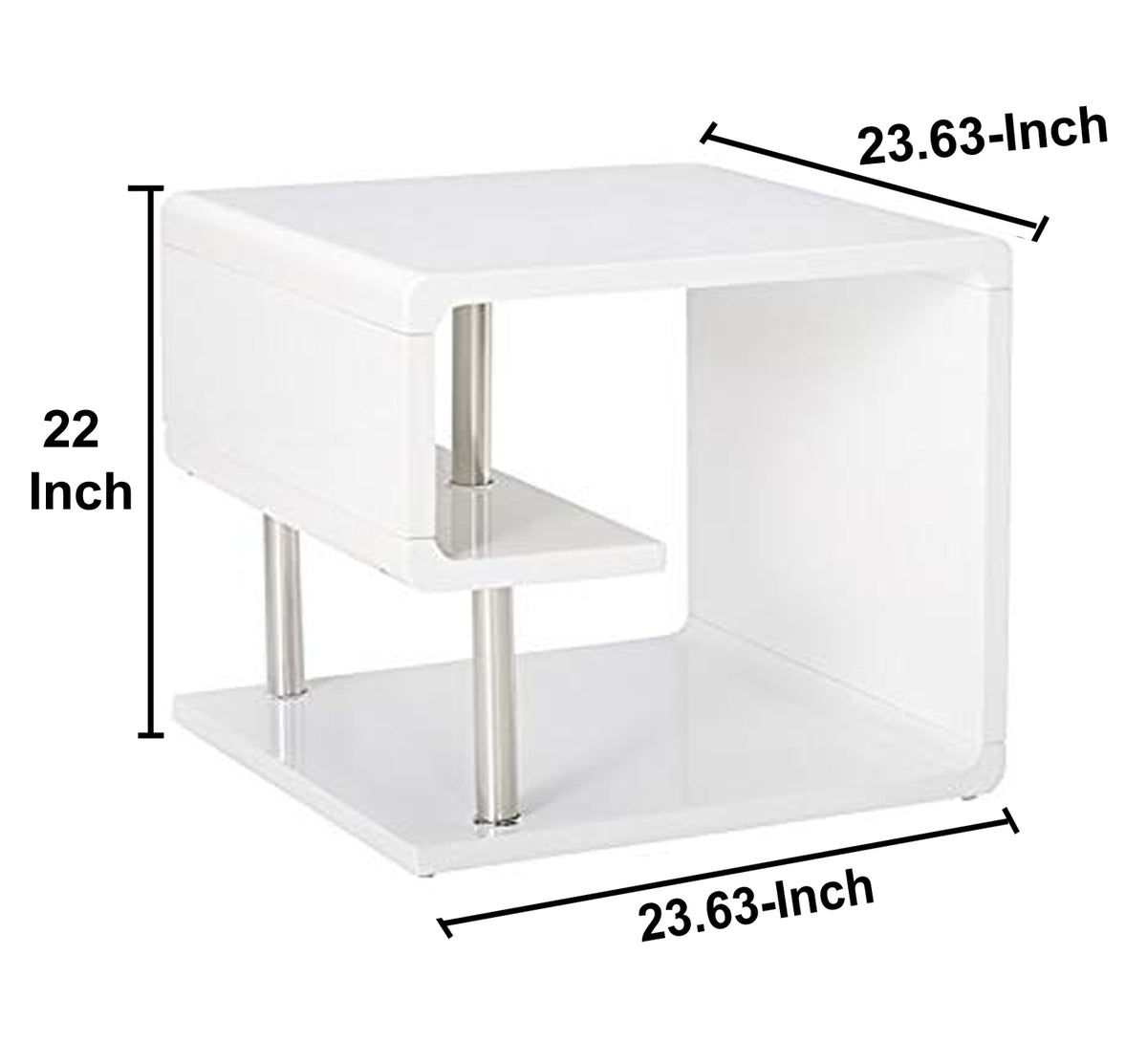 BM123079 Ninove I Contemporary Style End Table, White