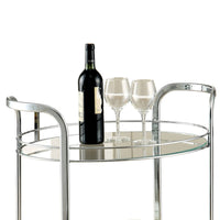 Loule Contemporary Serving Cart In Chrome Finish BM123211