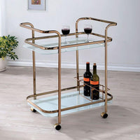 Tiana Contemporary Serving Cart In Champagne Finish - BM123225