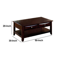 BM123286 Baldwin Coffee Table Contemporary Style, Expresso Brown Finish