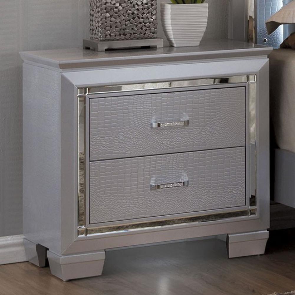 Bellanova Contemporary Night Stand In Silver - BM123298