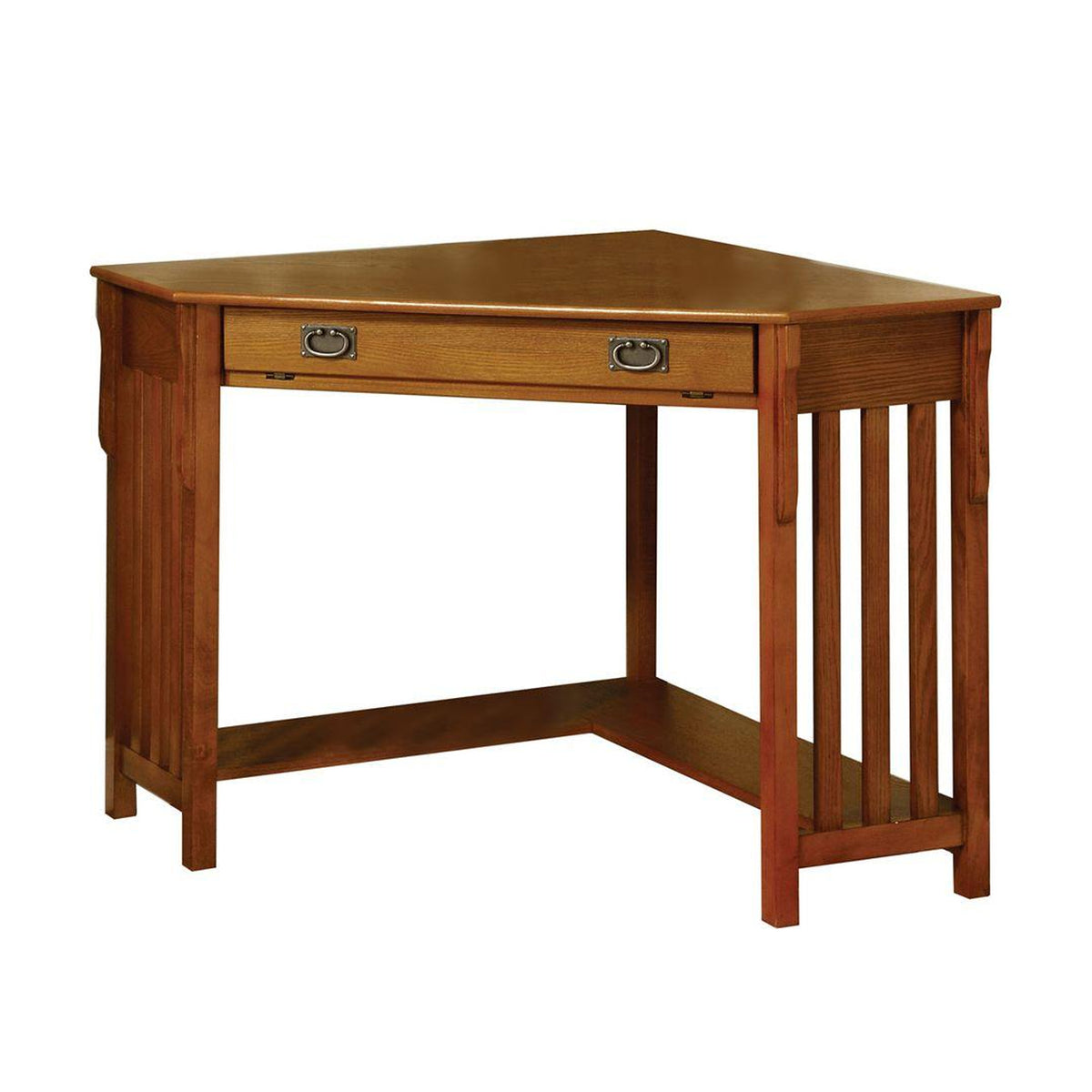 BM123324 Toledo Contemporary Corner Desk, Medium Oak