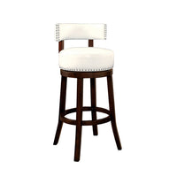 BM131361 Shirley 29" Barstool Withpu Cushion, White Finish, Set Of 2