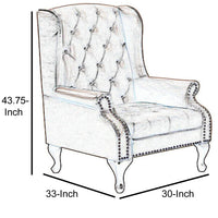 Vaugh Traditional Wing Accent Chair In Nail Head, Rustic Brown Finish - BM131410