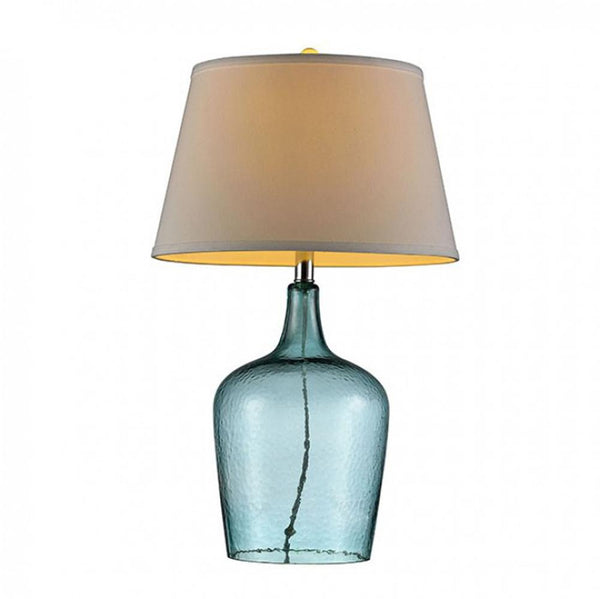 BM131783 ALEX Contemporary  Ocean Breeze Glass Table Lamp, Blue