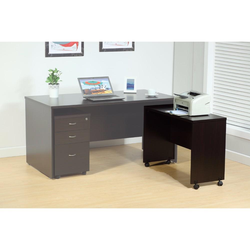 Stylish Dark Brown Finish Desk Return With Spacious Display Top - BM144441