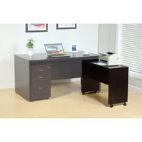Stylish Dark Brown Finish Desk Return With Spacious Display Top - BM144441