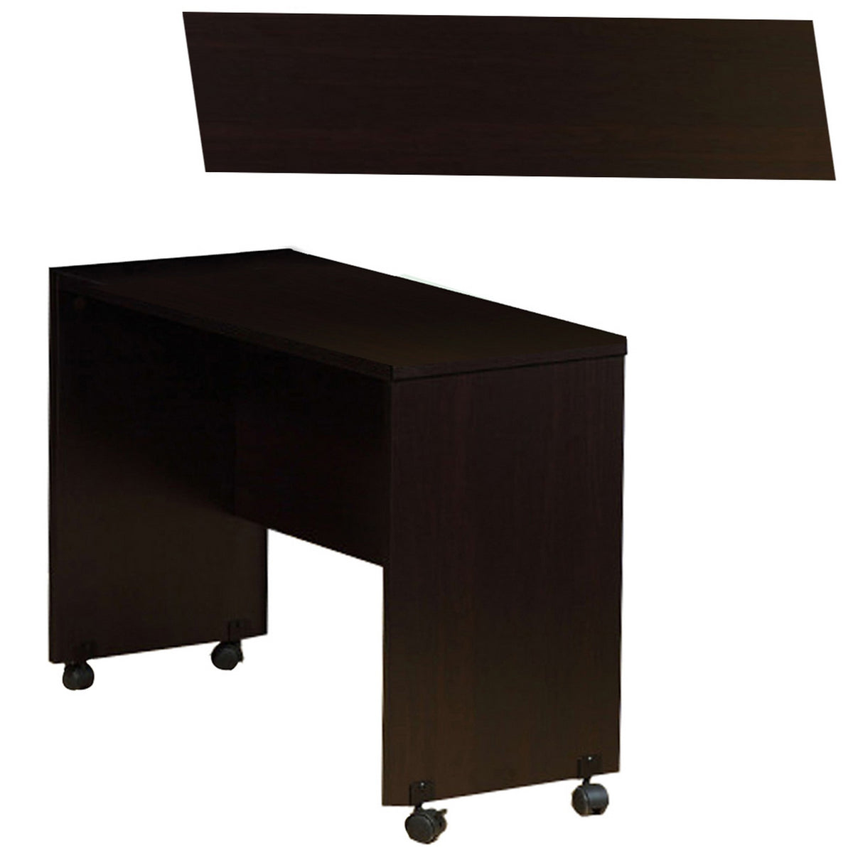 Stylish Dark Brown Finish Desk Return With Spacious Display Top - BM144441