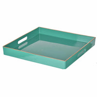 BM145601 Mimosa Square Tray With Cutout Handles, Green