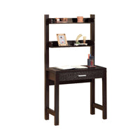 BM148771 Contemporary Style Desk With 2 Shelves, Dark Brown