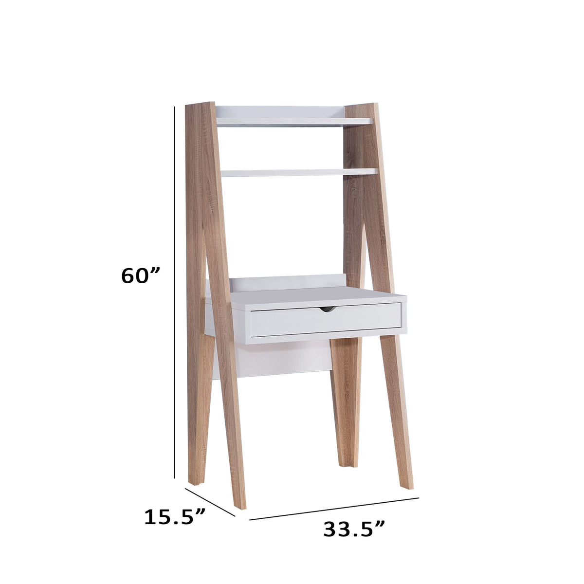 Huge Adorning Computer Desk With Drawer, Light Brown and White - BM148919