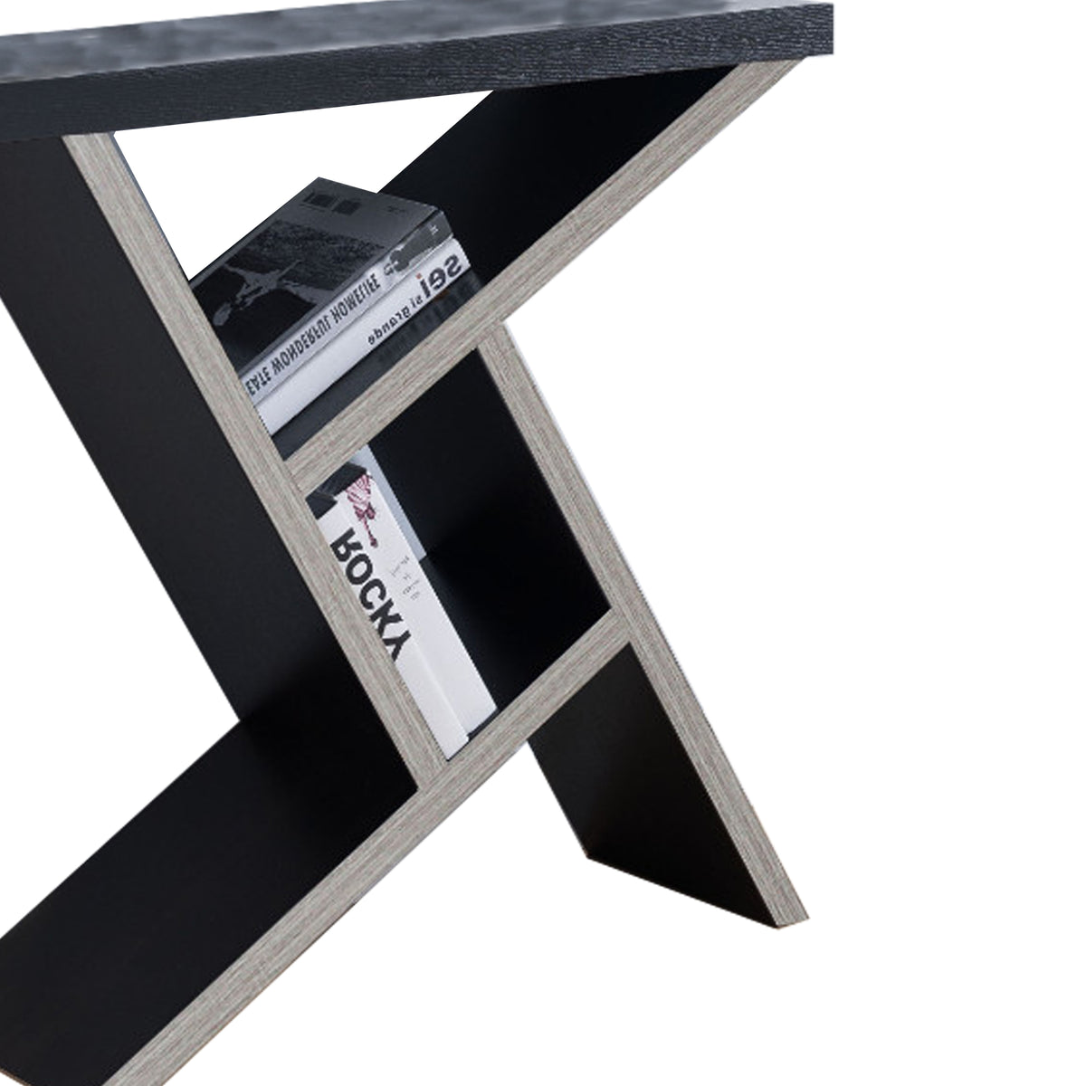 Unique Designed Console Table With Shelf, Dark Brown and Light Brown - BM148924