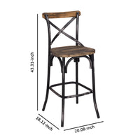 Zaire Bar Chair, Walnut & Antique Black - BM152029
