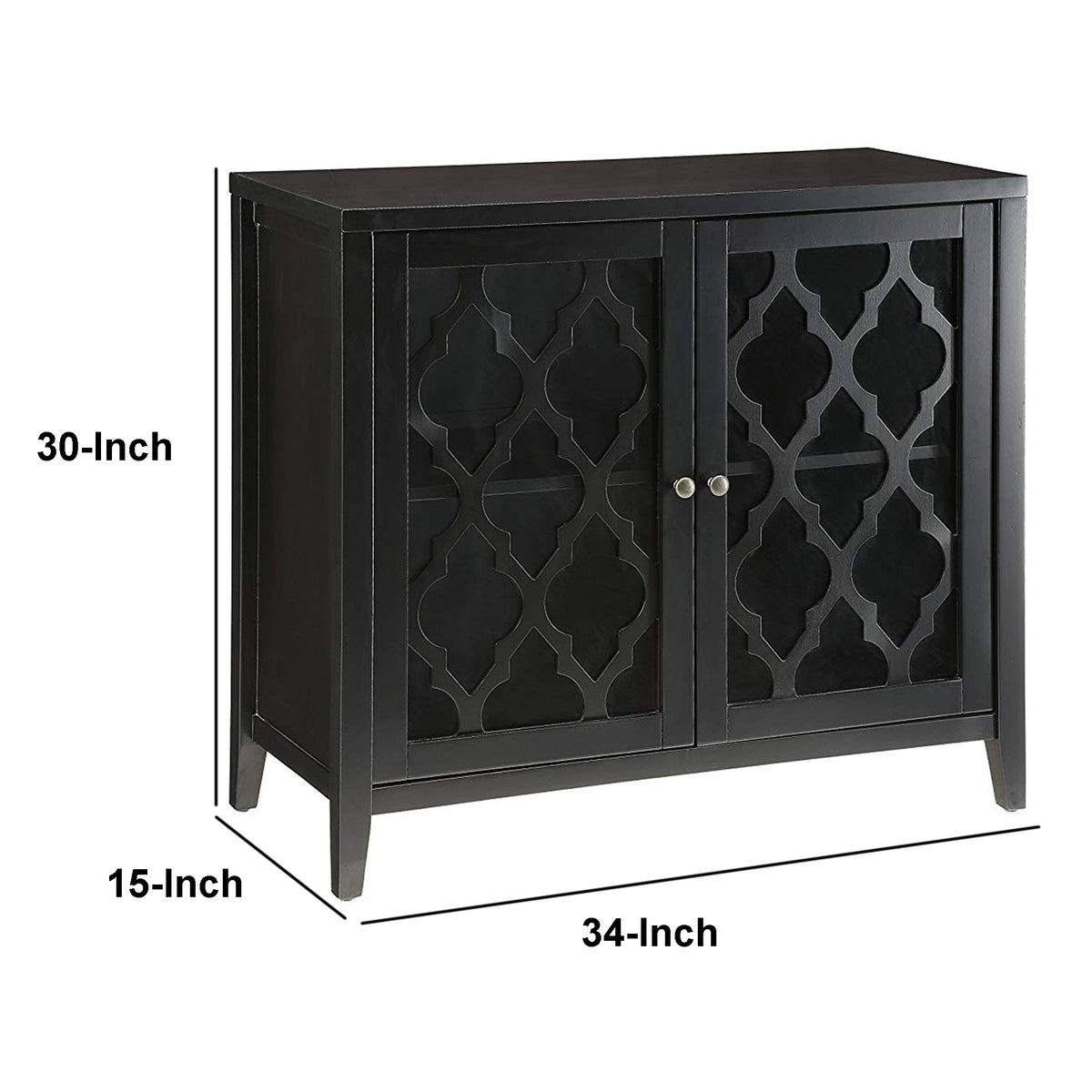 Ceara Console Table With 2 Doors, Black - BM154273