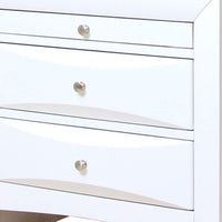 Contemporary 3 Drawer Wood  Nightstand, White - BM154522