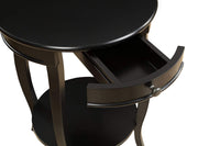 1 Drawer Round Shape Wooden End Table with Cabriole Legs, Espresso Brown - BM154574