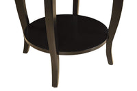 1 Drawer Round Shape Wooden End Table with Cabriole Legs, Espresso Brown - BM154574