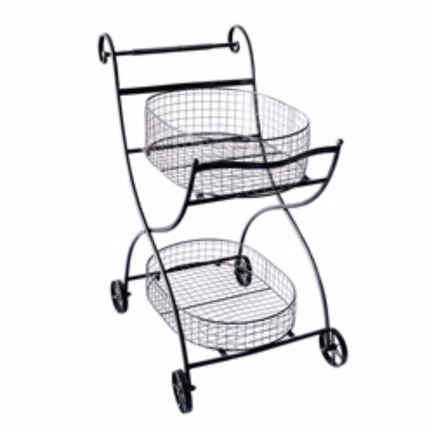 BM155894 Well-designed Metal Utility Cart & Stand, black