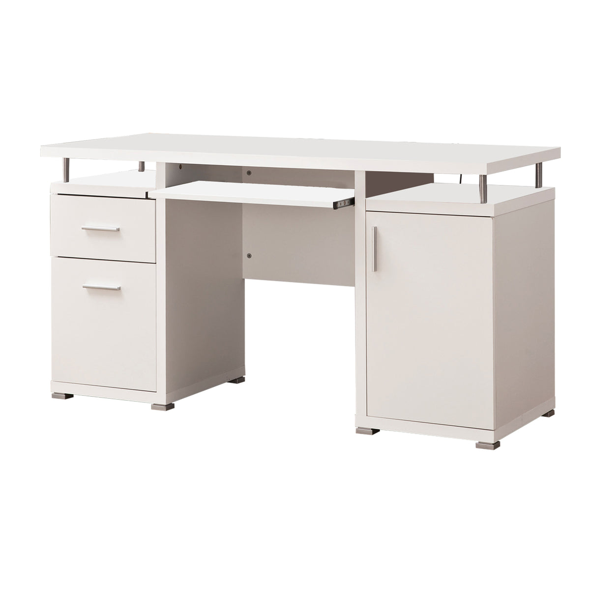 BM156220 Elegant white Computer desk with efficient Storage