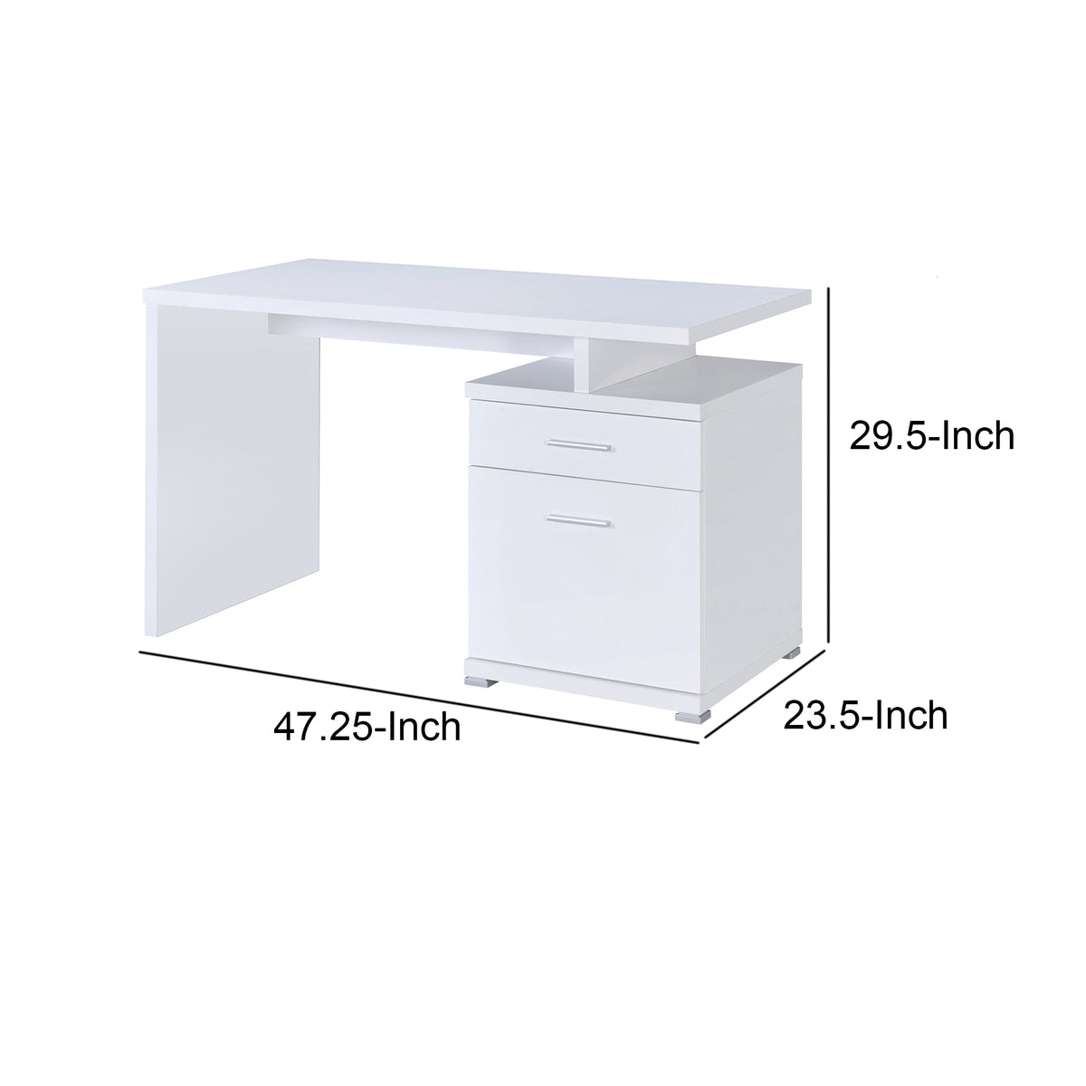 BM156222 Gorgeous white Wooden desk with cabinet