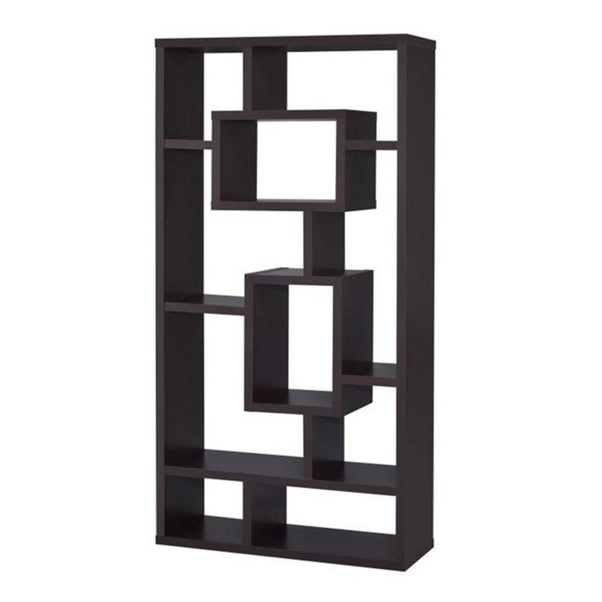 Aesthetic Fine Looking Rectangular Bookcase, Cappuccino Brown - BM156231