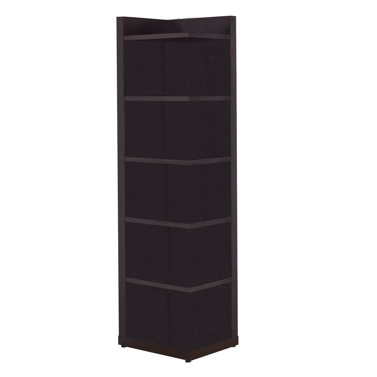 BM156237 Radiant Brown Wooden Corner Bookcase