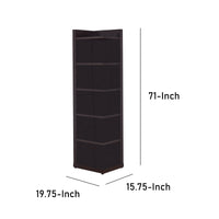 BM156237 Radiant Brown Wooden Corner Bookcase