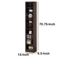 Glimmering Brown Narrow Wooden bookcase - BM156239