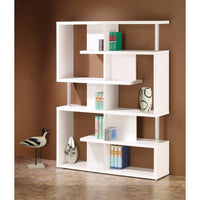 BM156246 Splendid white bookcase With Chrome Support Beams