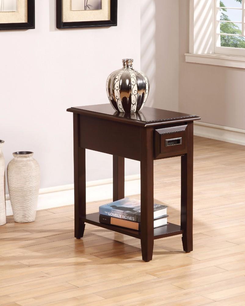 23" Rectangular Wooden Side Table with 1 Drawer, Brown - BM157271