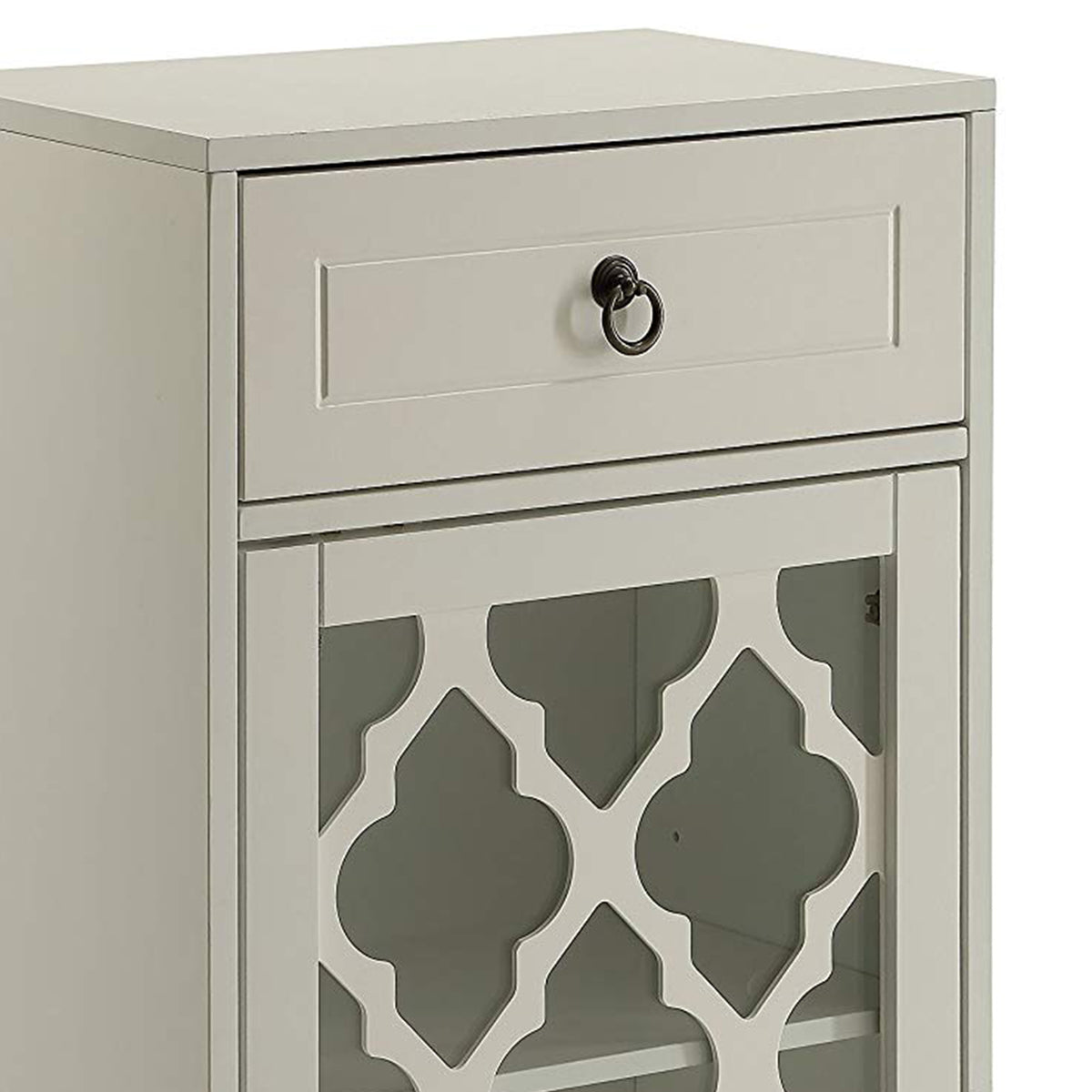 33 inch Wooden Accent Cabinet with 1 Drawer, White - BM157336