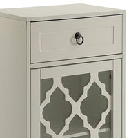 33 inch Wooden Accent Cabinet with 1 Drawer, White - BM157336