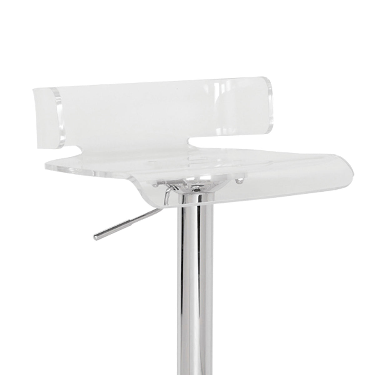 BM157348 Smart Looking Adjustable Stool with Swivel, Clear & Chrome