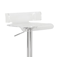 BM157348 Smart Looking Adjustable Stool with Swivel, Clear & Chrome