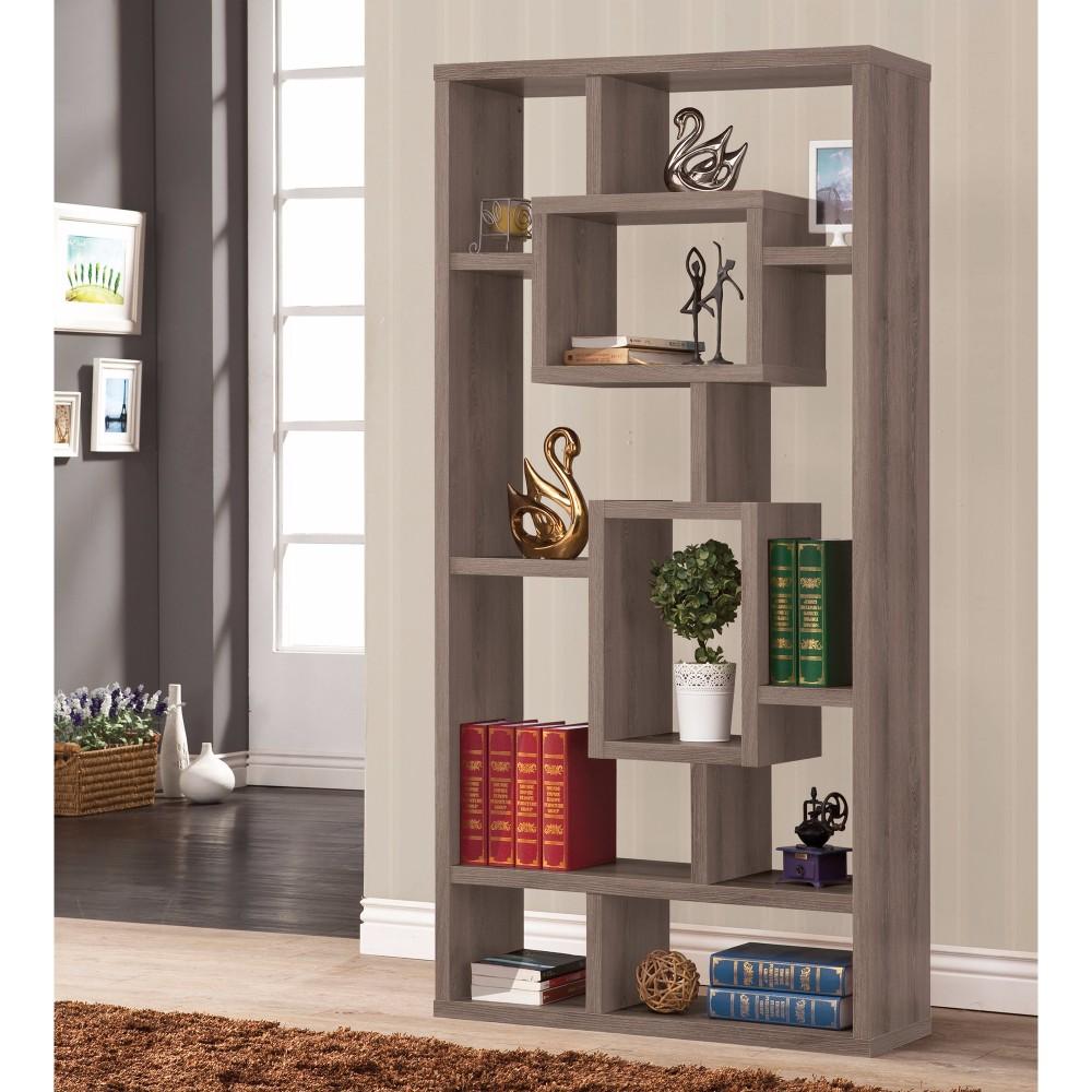 BM159067 Splendid Geometric Cubed Rectangular Bookcase, Gray