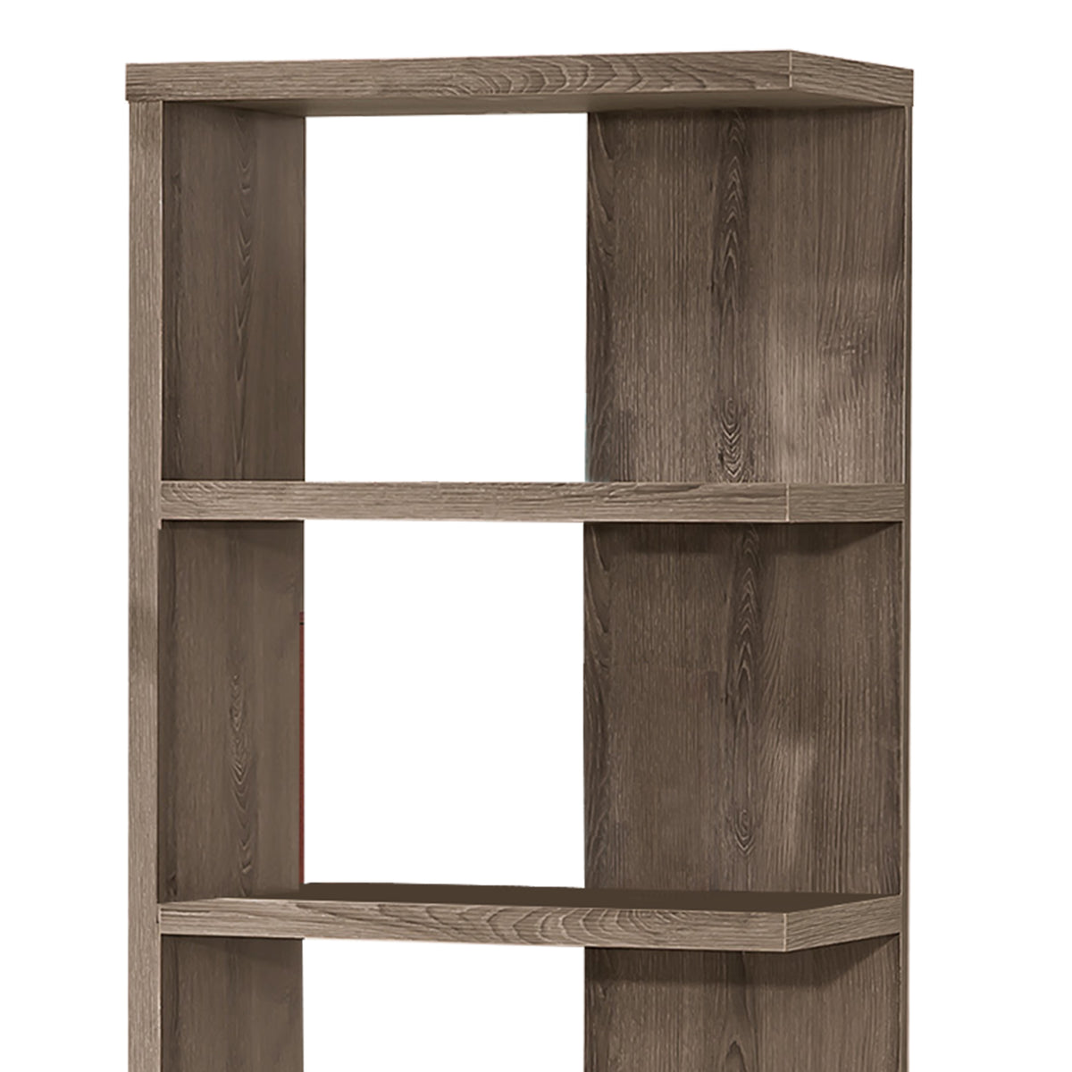 BM159073 Spacious Semi-Backless Wooden Bookcase, Gray