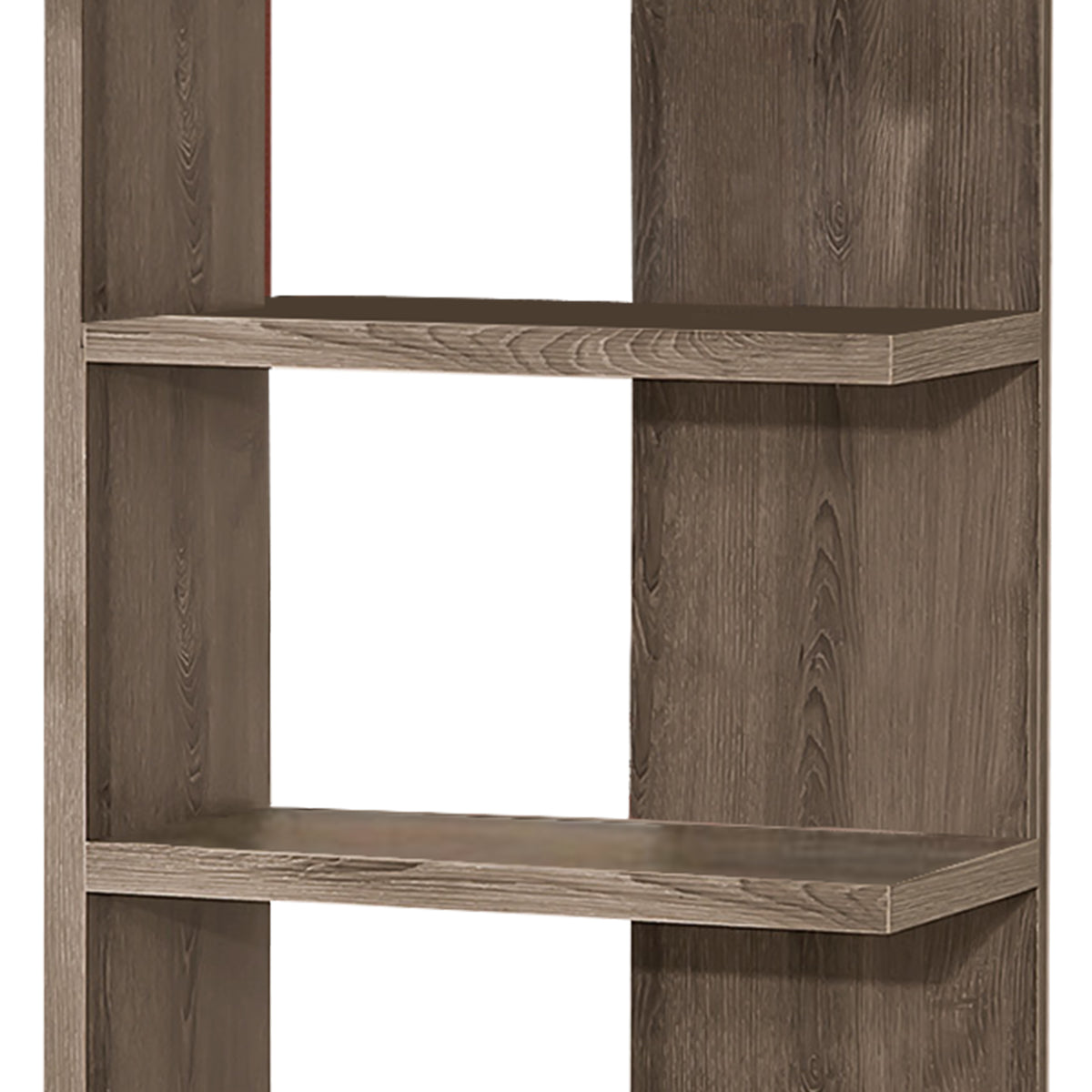 BM159073 Spacious Semi-Backless Wooden Bookcase, Gray