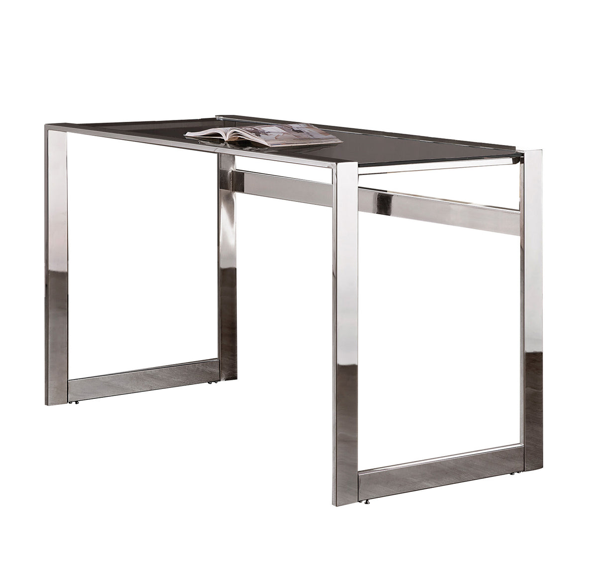 Elegantly Charmed Metal Writing Desk, Silver - BM159084