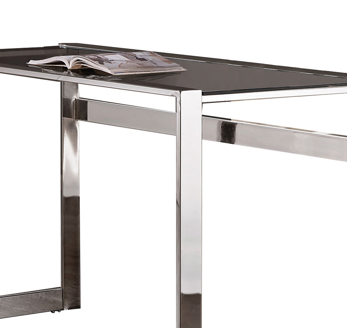 Elegantly Charmed Metal Writing Desk, Silver - BM159084
