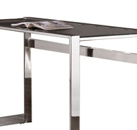 Elegantly Charmed Metal Writing Desk, Silver - BM159084