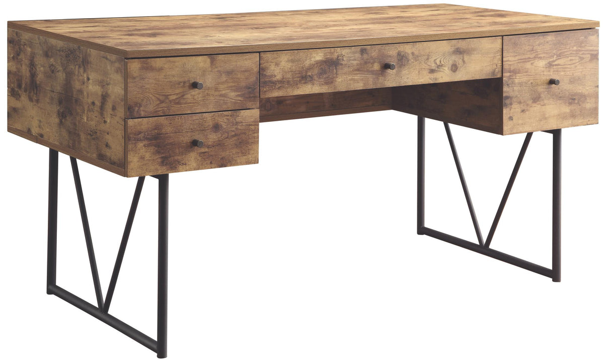 BM159114 Voguish Style Writing Desk With 4 Drawers, Brown